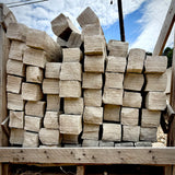 Brandy Rubble Edging Stone in natural gray and soft tan tones, supplied on a 2,000 lb. pallet.