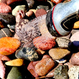 Close-up of Exotic Mexican Beach Pebbles 2–4 inch in mixed natural colors