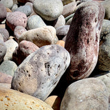 Close-up of Exotic Mexican Beach Pebbles 2–4 inch in mixed natural colors