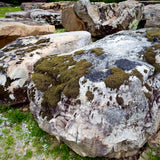 Large landscape sandstone boulder with an irregular natural shape