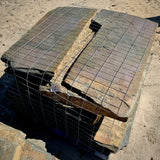 Moonlight Blue Large Laydown Flagstone from Tons of Stone, natural North Carolina granite in dark blue-gray tones.