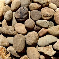 Decorative flat river rock for landscaping