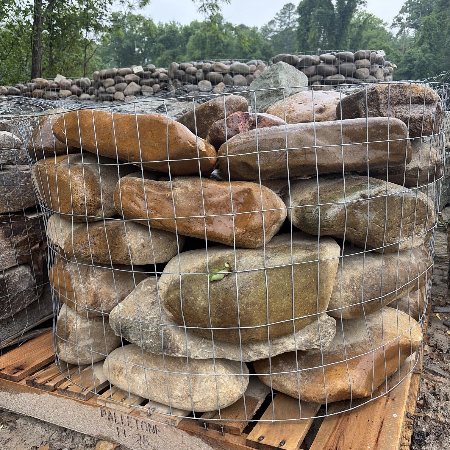 Natural flat stone for retaining walls