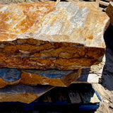 Oversized Summer Tan granite slabs for outdoor landscape steps, garden stairways, and natural stone features.